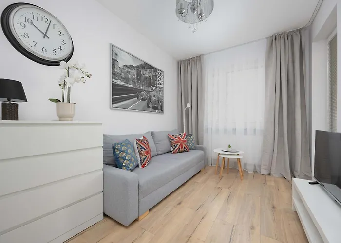 Apartment Bright Grey In With Balcony By Renters Warsaw